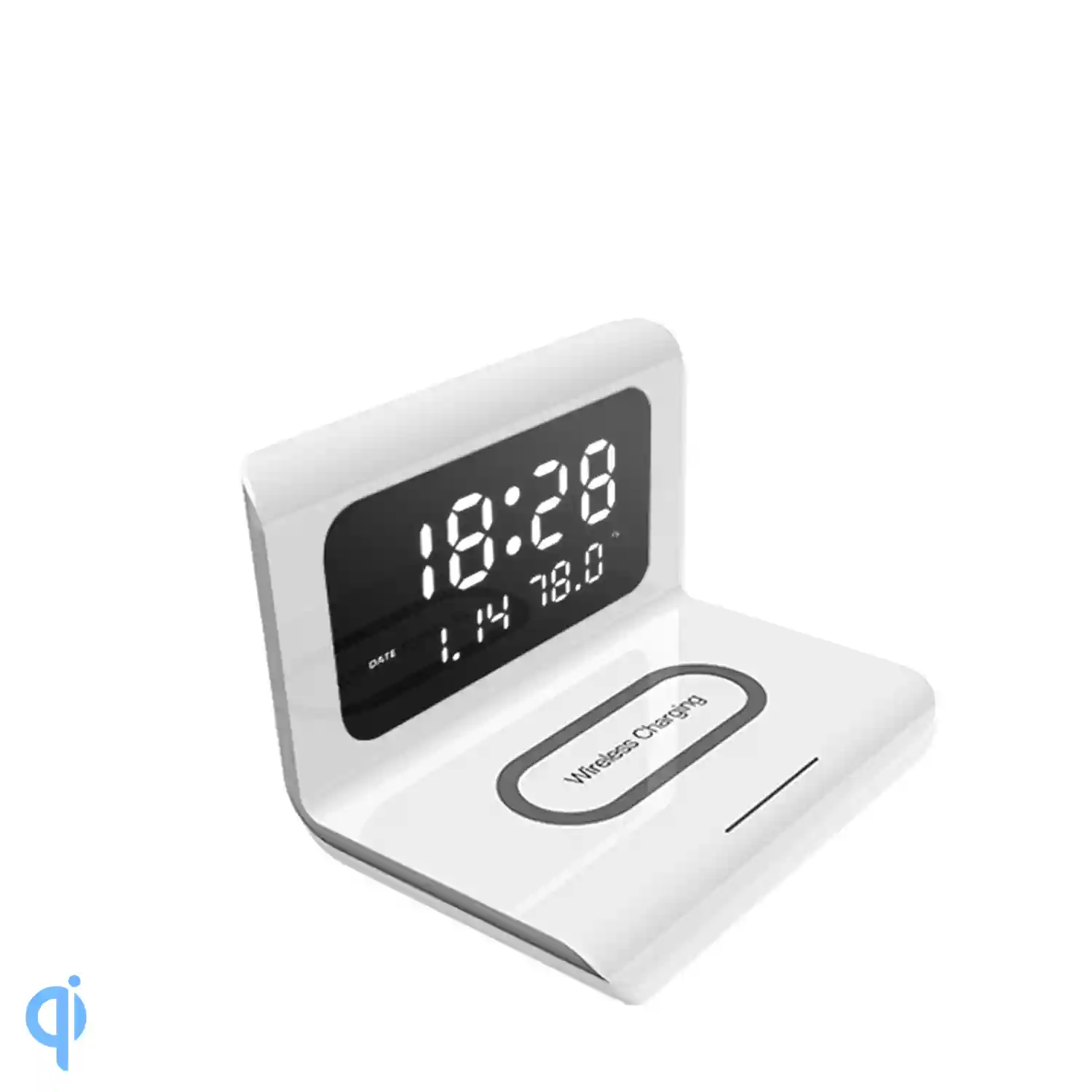Reloj despertador con cargador inalámbrico y temperatura