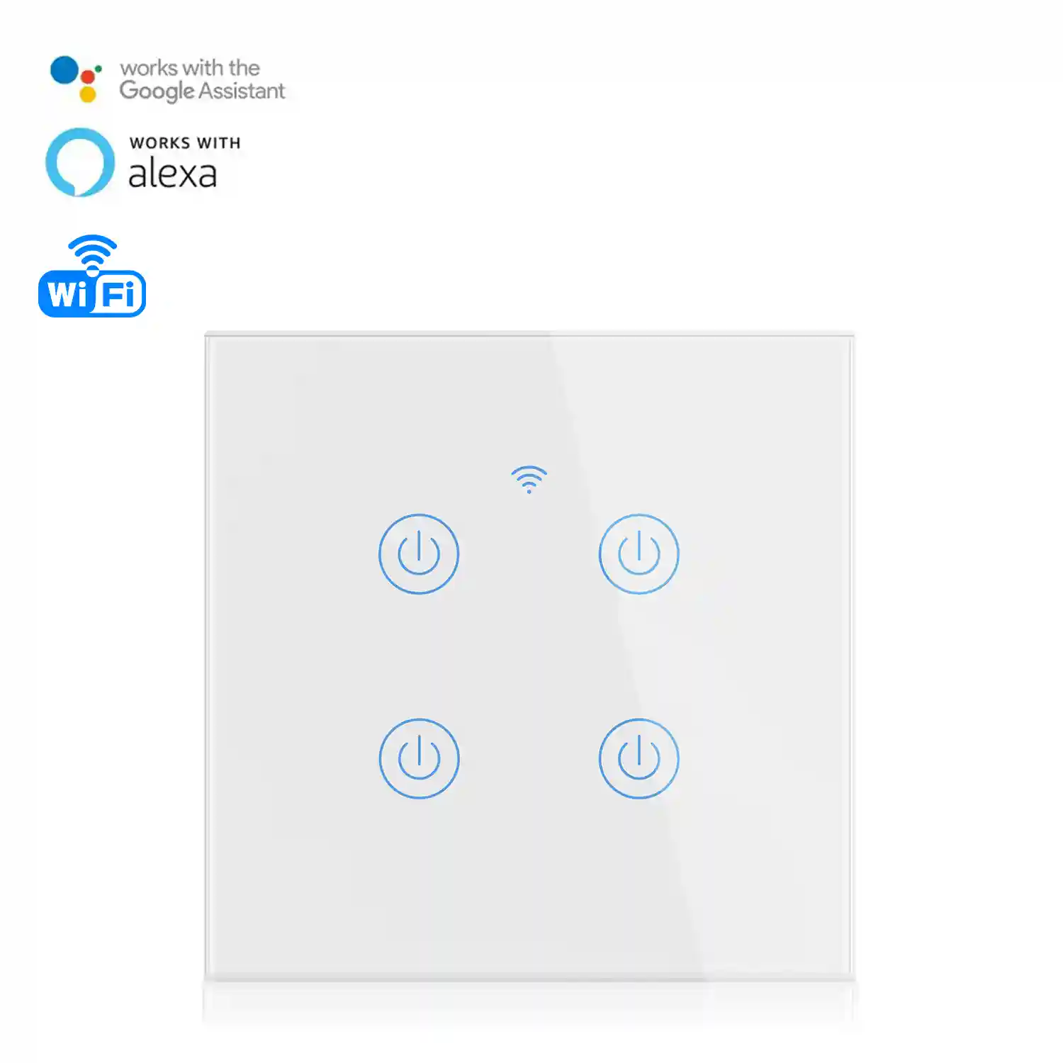 Interruptor Wifi Smarthome con 4 pulsadores compatible con  Alexa y  Google Home
