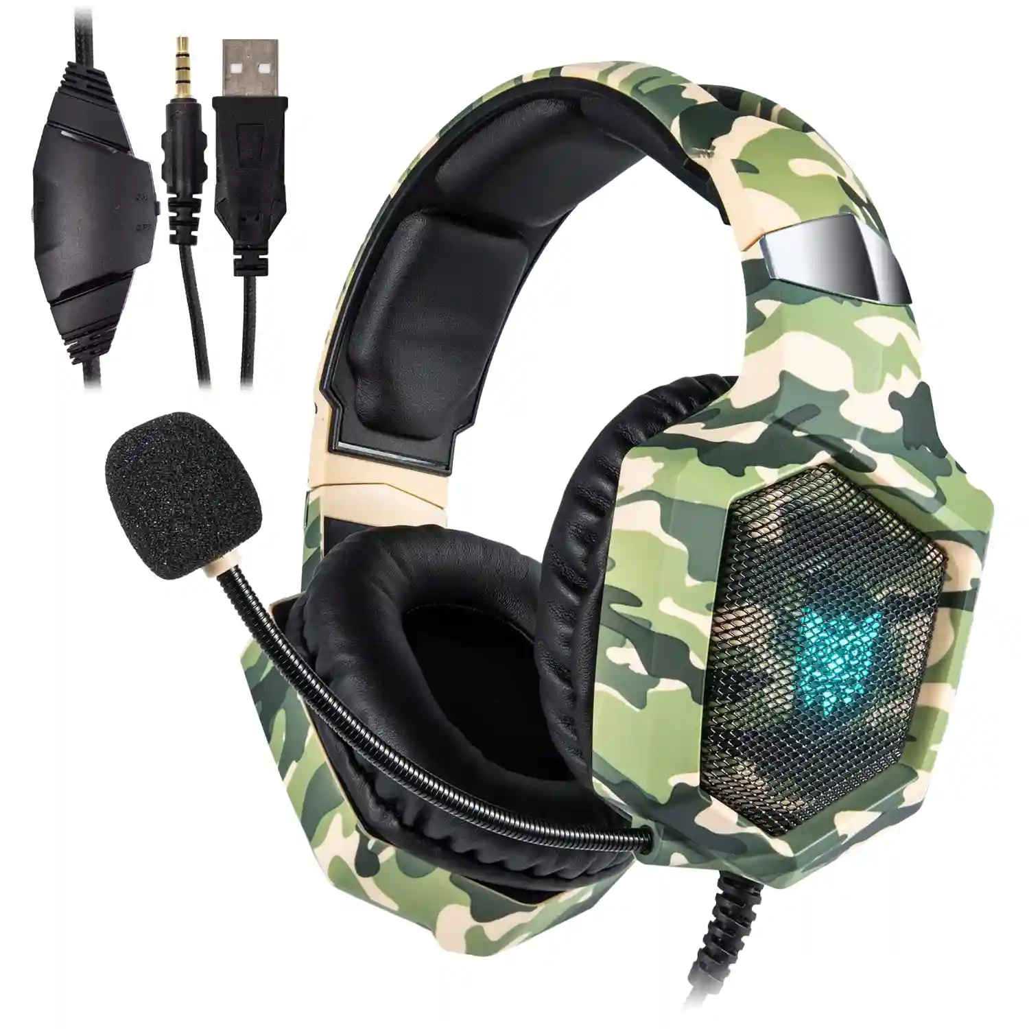 Headset Onikuma K8. Auriculares gaming con micrófono omnidireccional y  reducción de ruido. Conexión minijack, luces LED. Compatible con  smartphone, PS4, PS5, PC, etc.