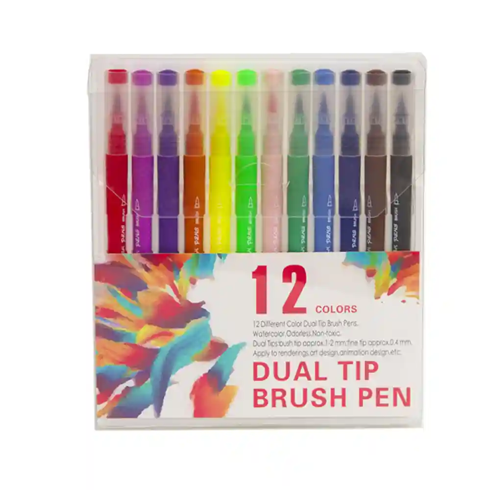 Juego de pinceles para acuarela, 24 rotuladores de tinta de colores,  marcadores de pincel de acuarela y 2 bolígrafos de pintura de agua para  mezclar