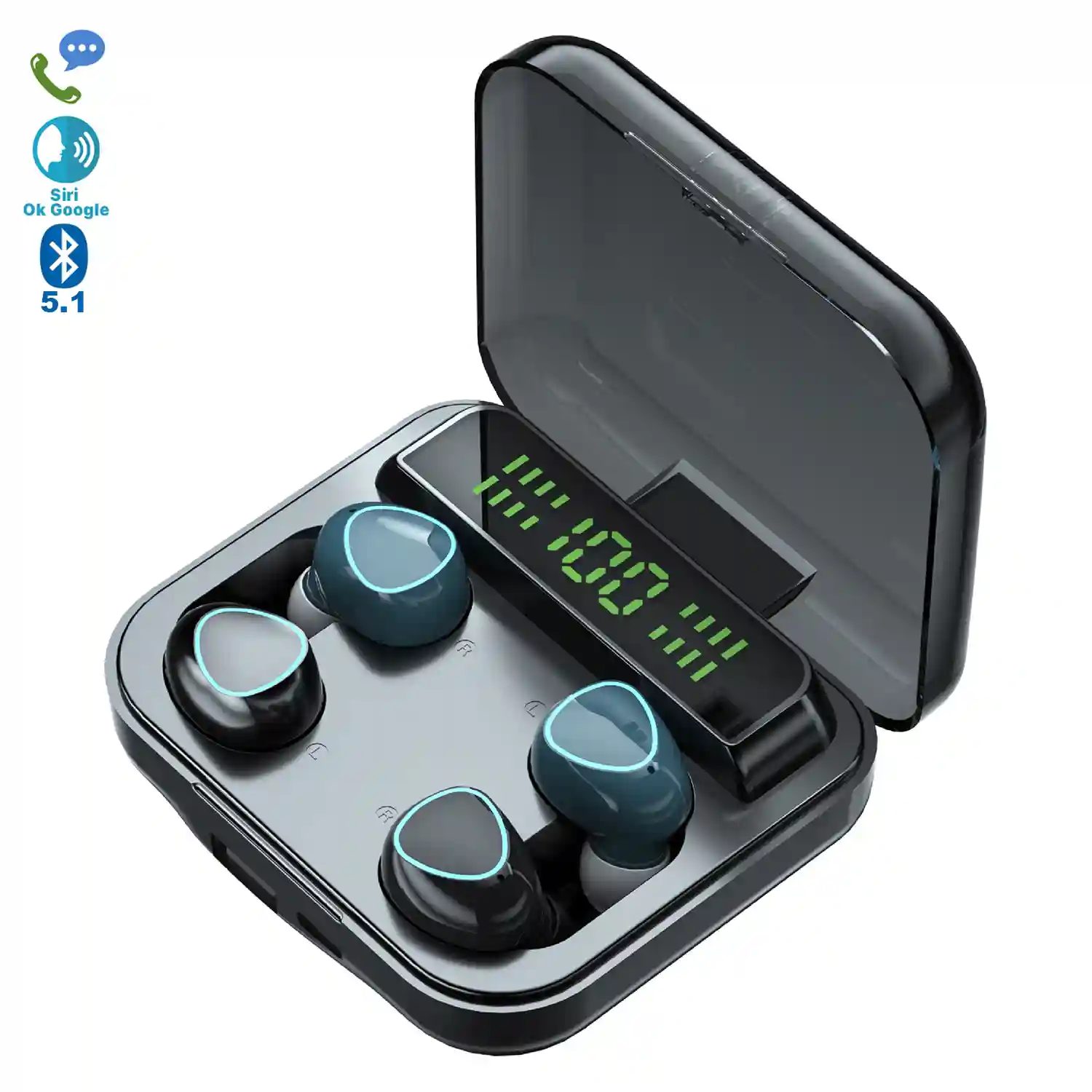 Audifonos Bluetooth Con Powerbank Y Pantalla Tactil Control Del Volumen