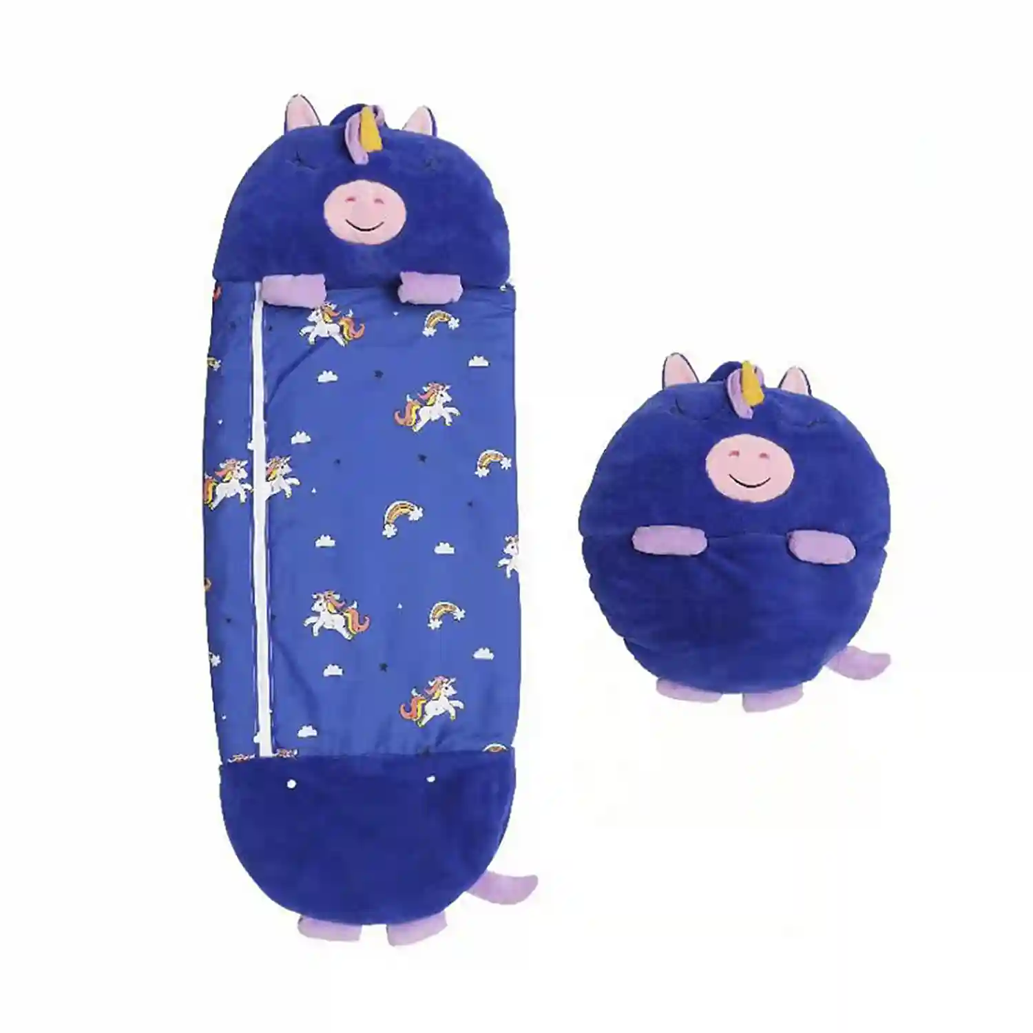 Saco de Dormir Animales para ninos con Almohada Suave y Esponjoso Saco de  Dormir Plegable 2 en 1para Jugar y Dormir niños y niñas (C 135×50cm) :  : Bebé