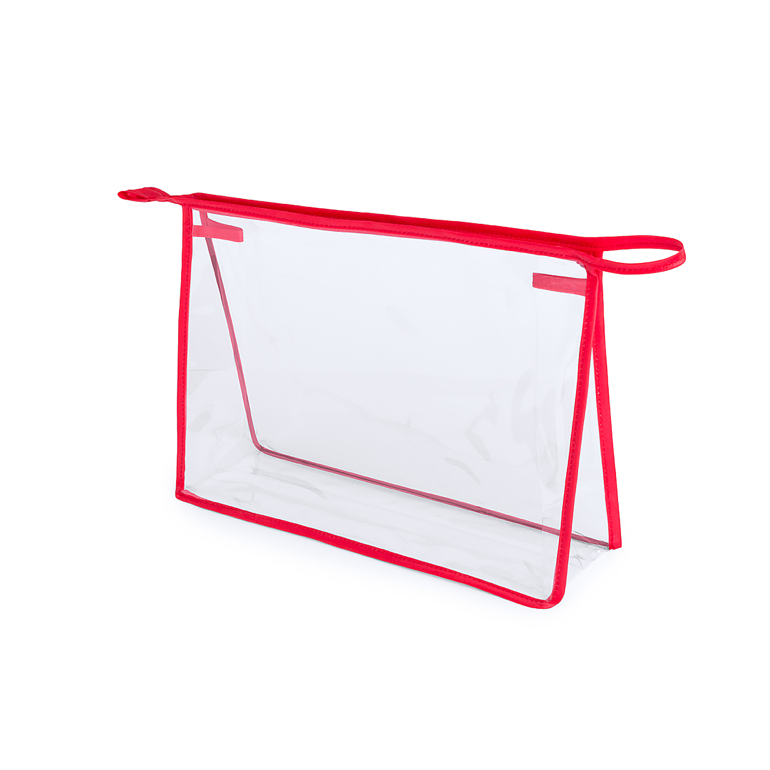 DAM - Bolsa de higiene de viagem transparente DAM 29x21x9 cm. Vermelho