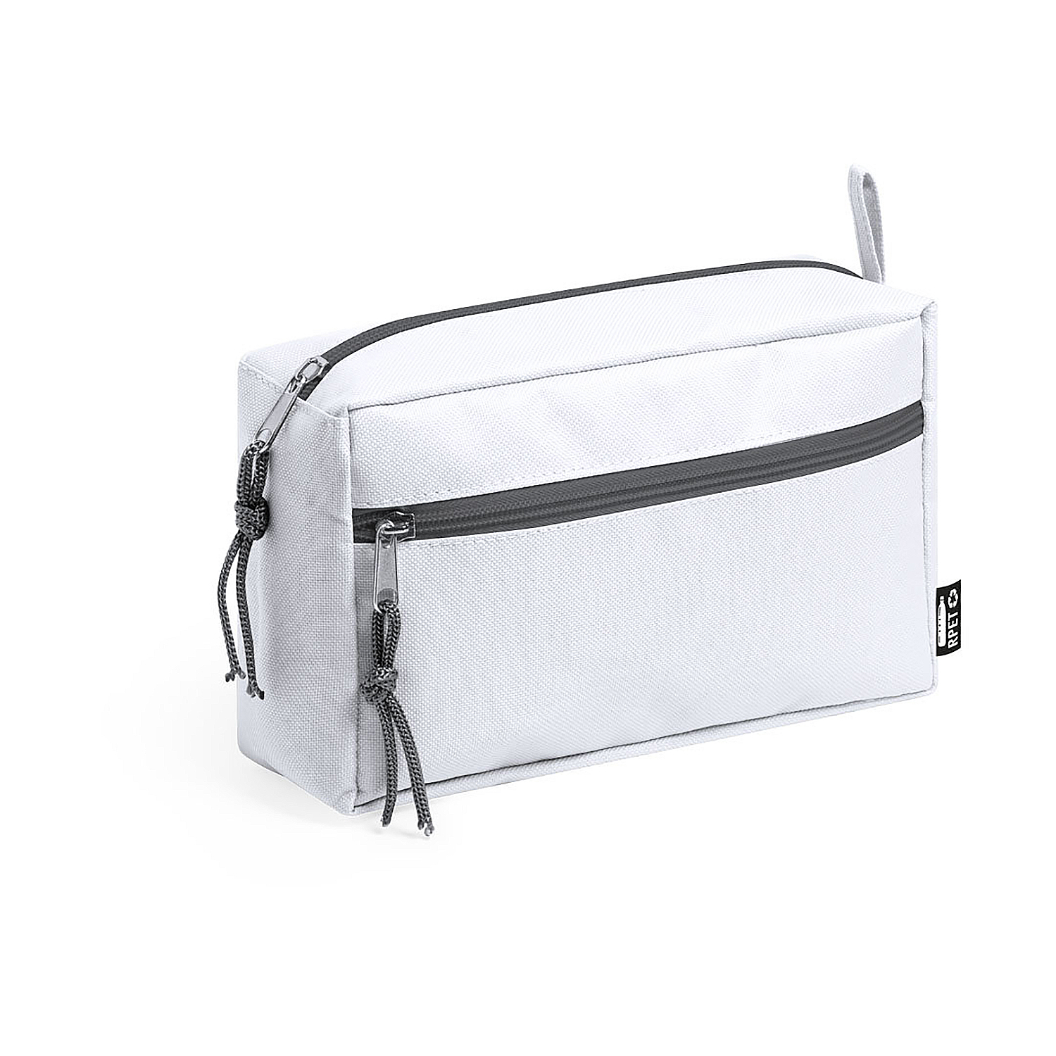 DAM - Bolsa de higiene da linha DAM Nature em RPET, fabricada em plástico reciclado 21x13x8 Cm. Cor: Branco