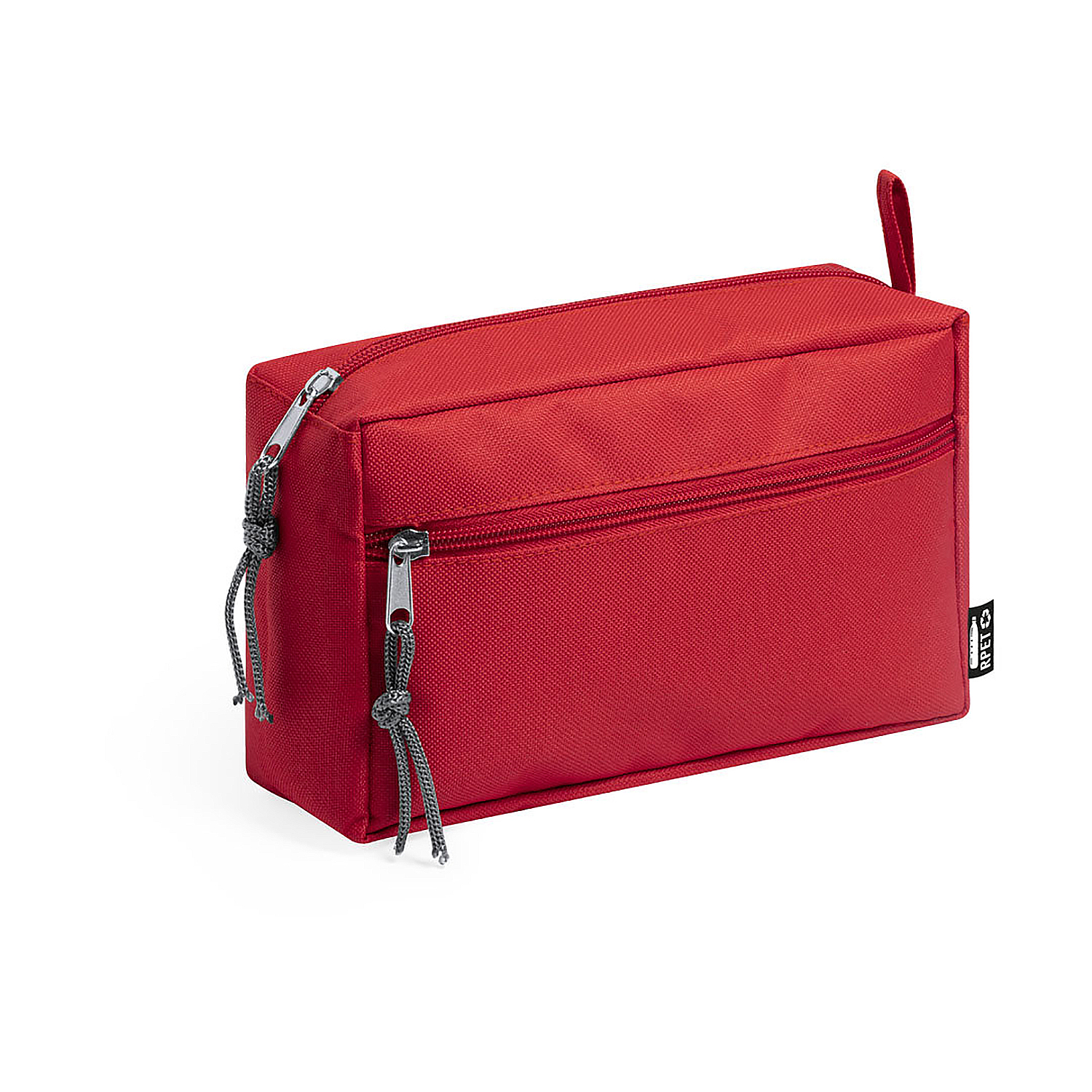 DAM - Bolsa de higiene da linha DAM Nature em RPET, fabricada em plástico reciclado 21x13x8 Cm. Vermelho