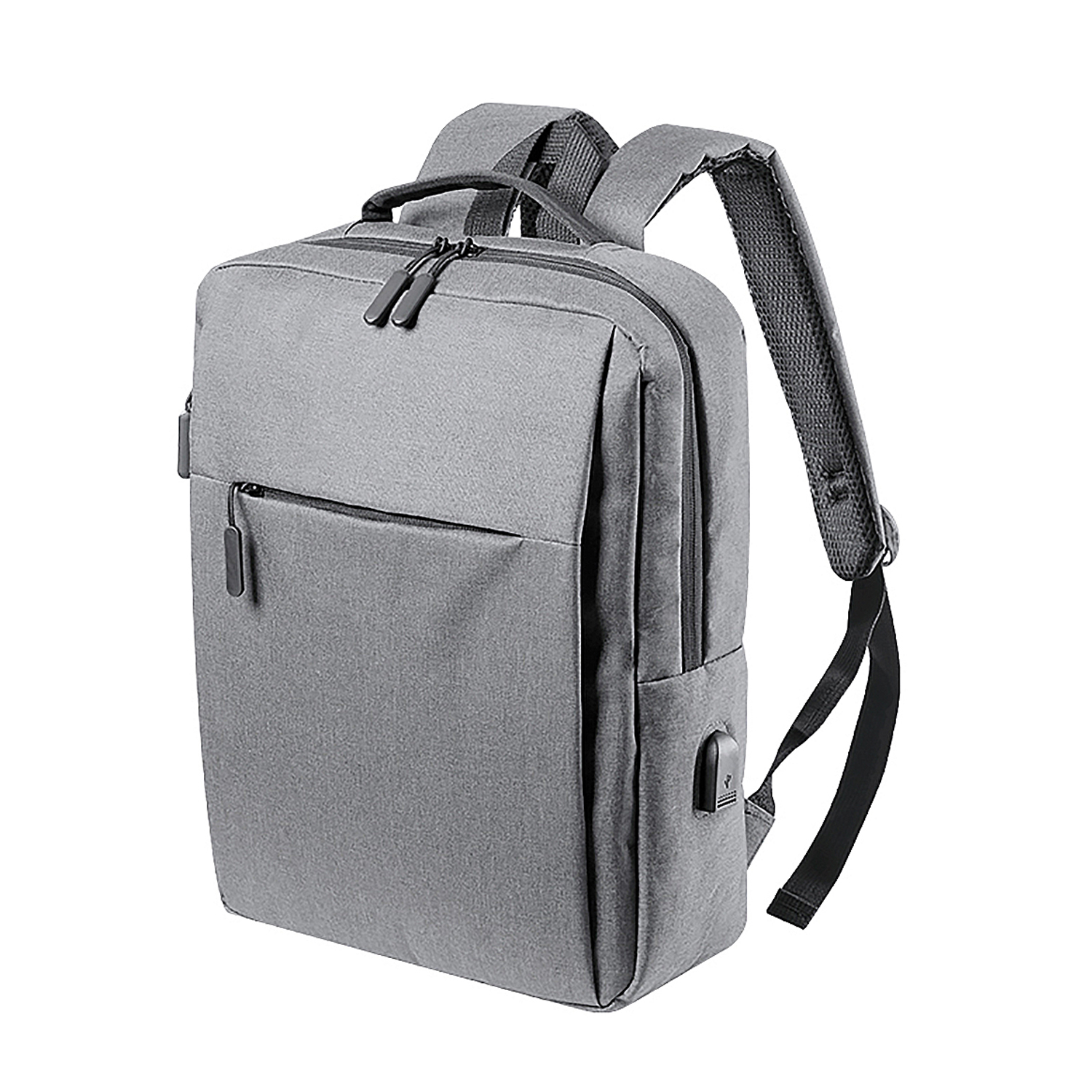 DAM - Ligação USB da mochila DAM. Acolchoado. Bolso almofadado para portátil 15" 31x40x13 cm. Cor: Cinza