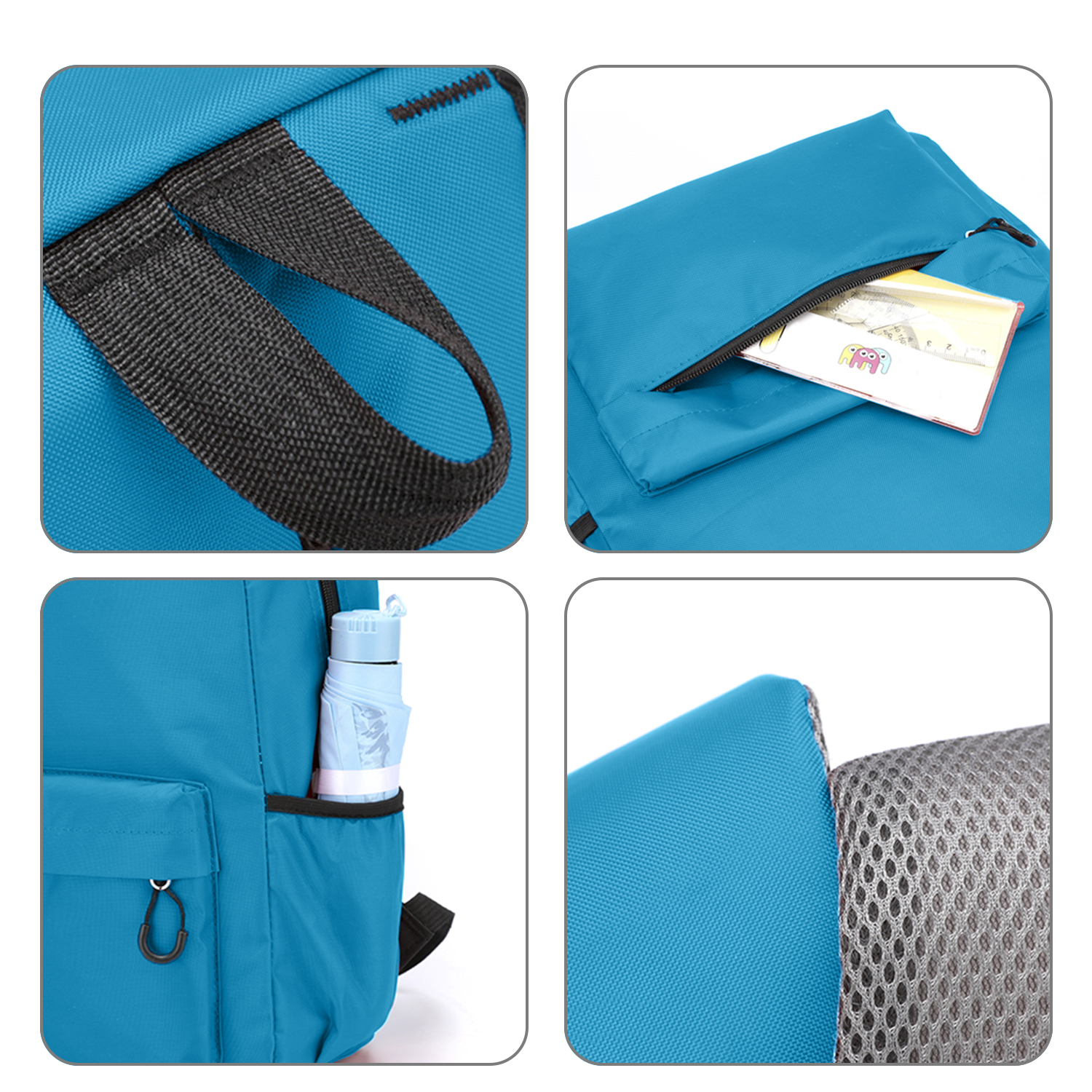 imagem de Mochila DAM 40cm em resistente Poliéster 210D. Alças acolchoadas e impermeáveis ​​à prova de chuva. 27x12x40 cm. Cor: Azul4