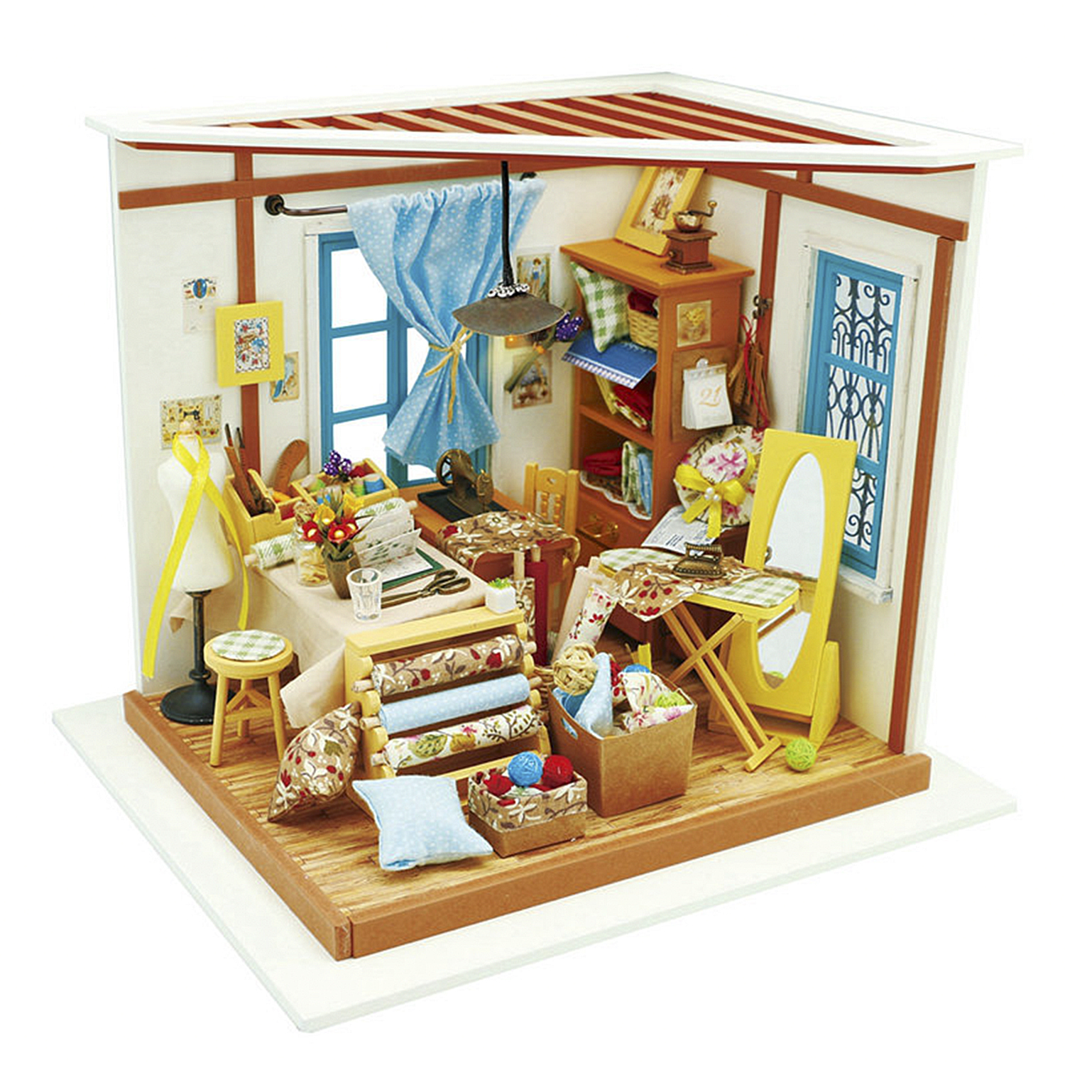 Barra de música ligera. Casa de muñecas maqueta de madera para pintar y  montar.