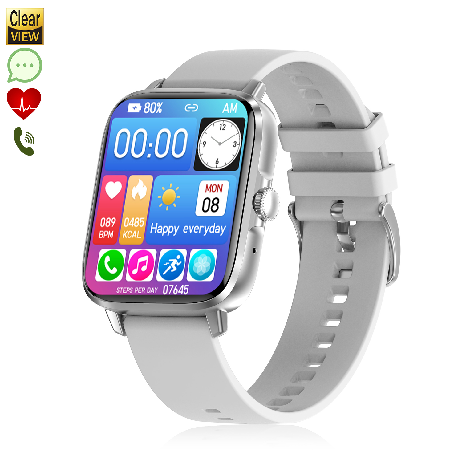LIGE Reloj inteligente para Android iOS, llamadas Bluetooth, chat de voz  con monitor de frecuencia cardíaca/sueño, monitor de fitness, pantalla  táctil