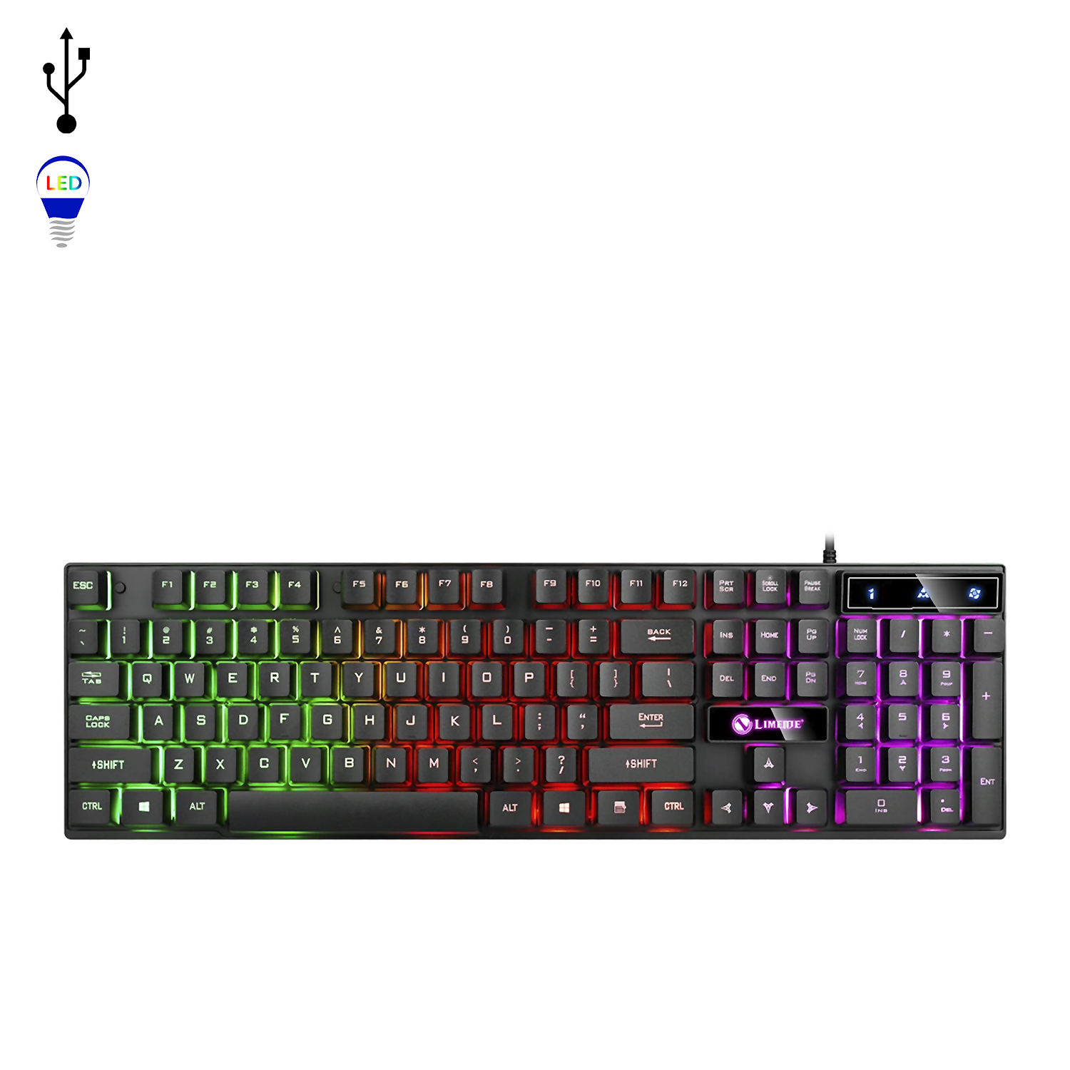 Pack gaming Windrunner 2 de teclado y ratón con luces RGB. 1000dpi.