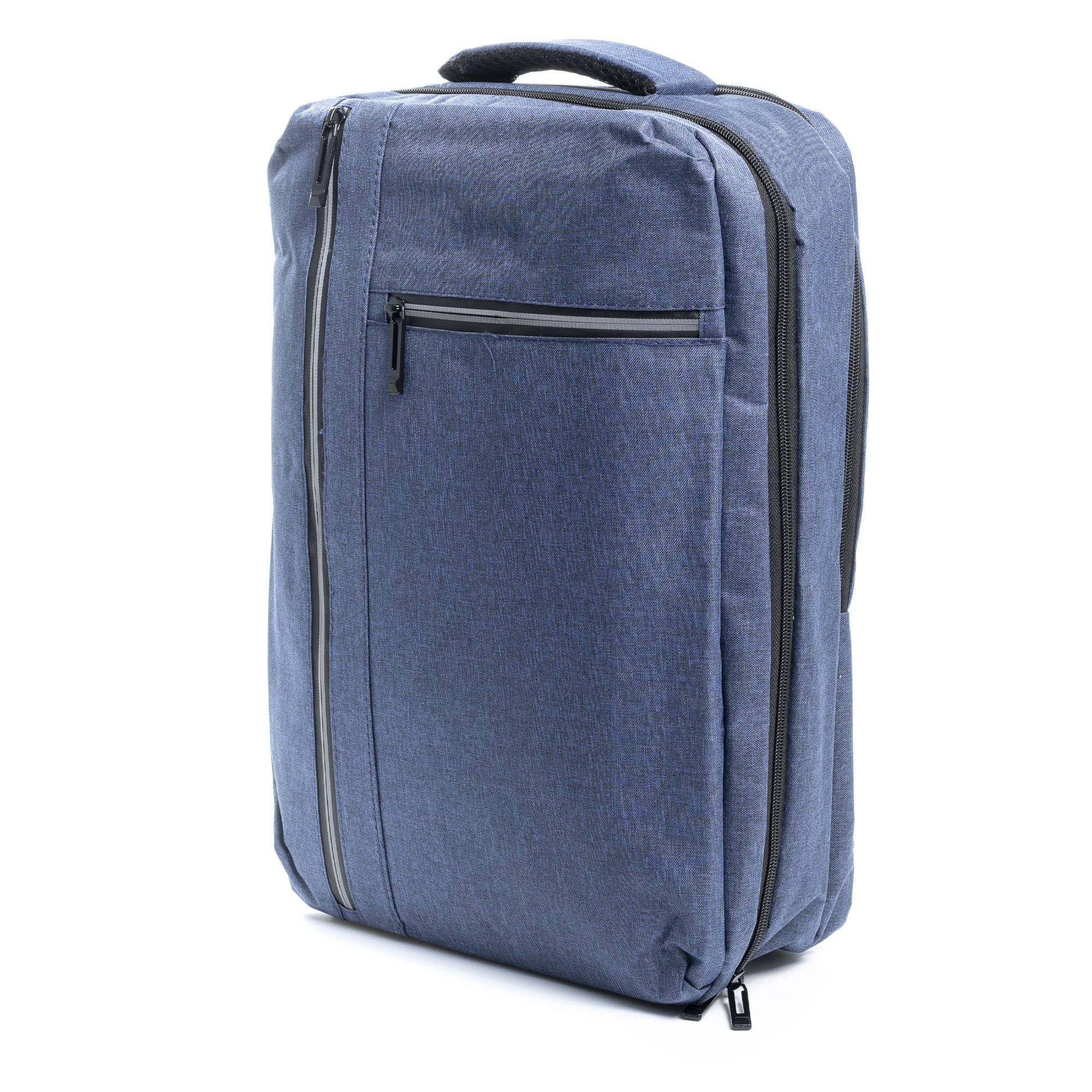 imagem de Mochila de cabine multicompartimentos DAM, suporte para portátil de 17". Adaptável ao carrinho. Tomada USB externa oculta. 30x14x42 Cm. Cor: Azul3