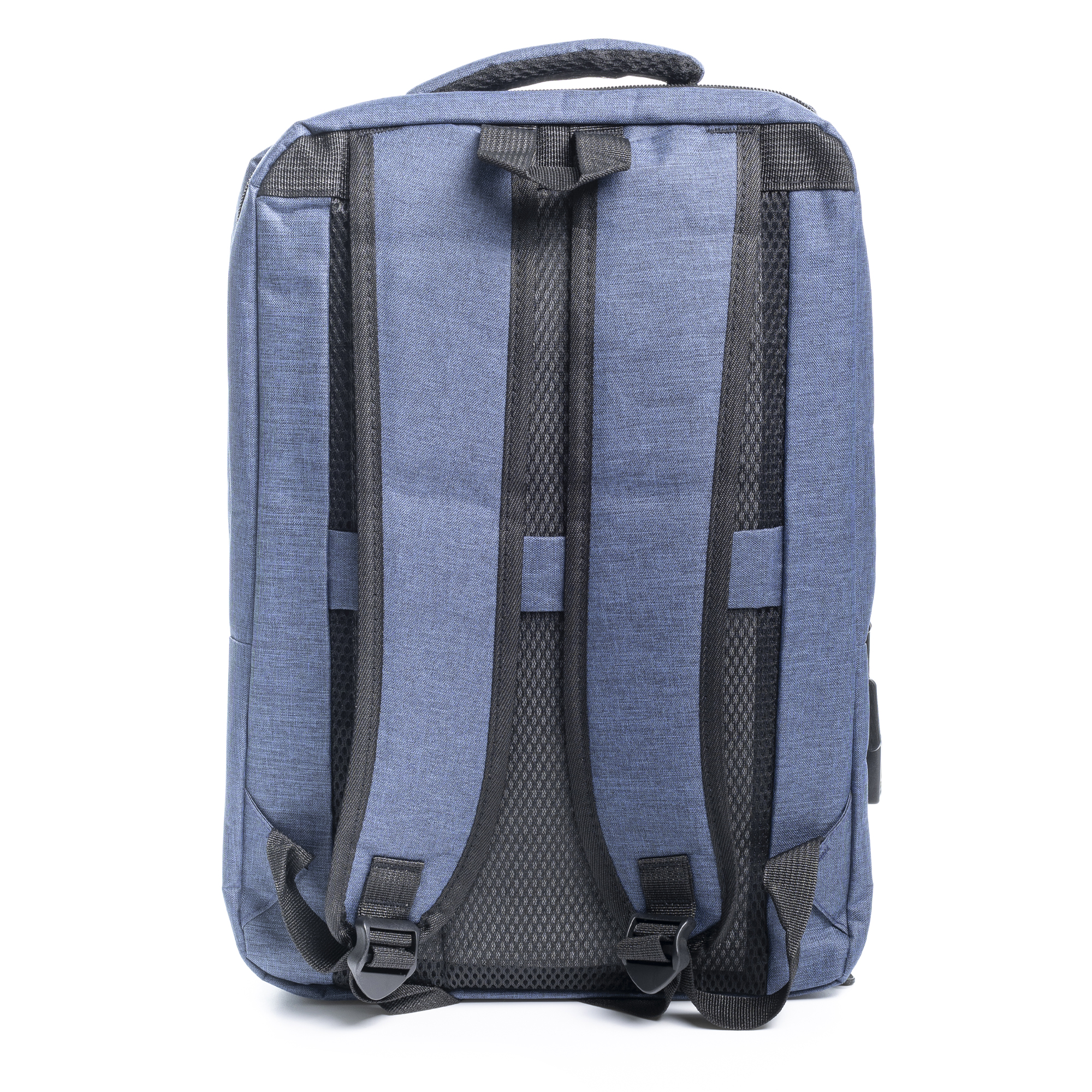 imagem de Mochila de cabine multicompartimentos DAM, suporte para portátil de 17". Adaptável ao carrinho. Tomada USB externa oculta. 30x14x42 Cm. Cor: Azul4