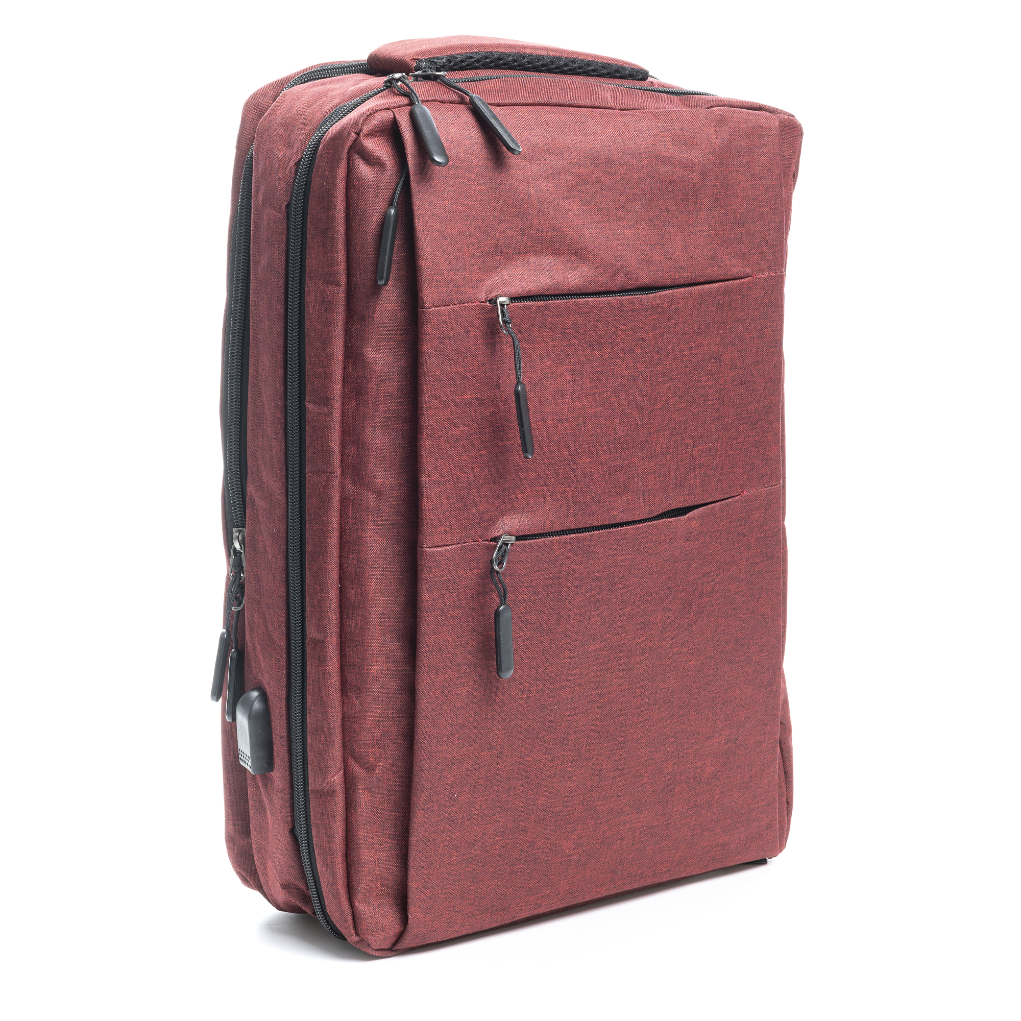 imagem de Mochila cabine multicompartimentos DAM, suporte para portátil de 17". Adaptável ao carrinho. Tomada USB externa oculta. 30x14x42 Cm. Cor: Vermelho2