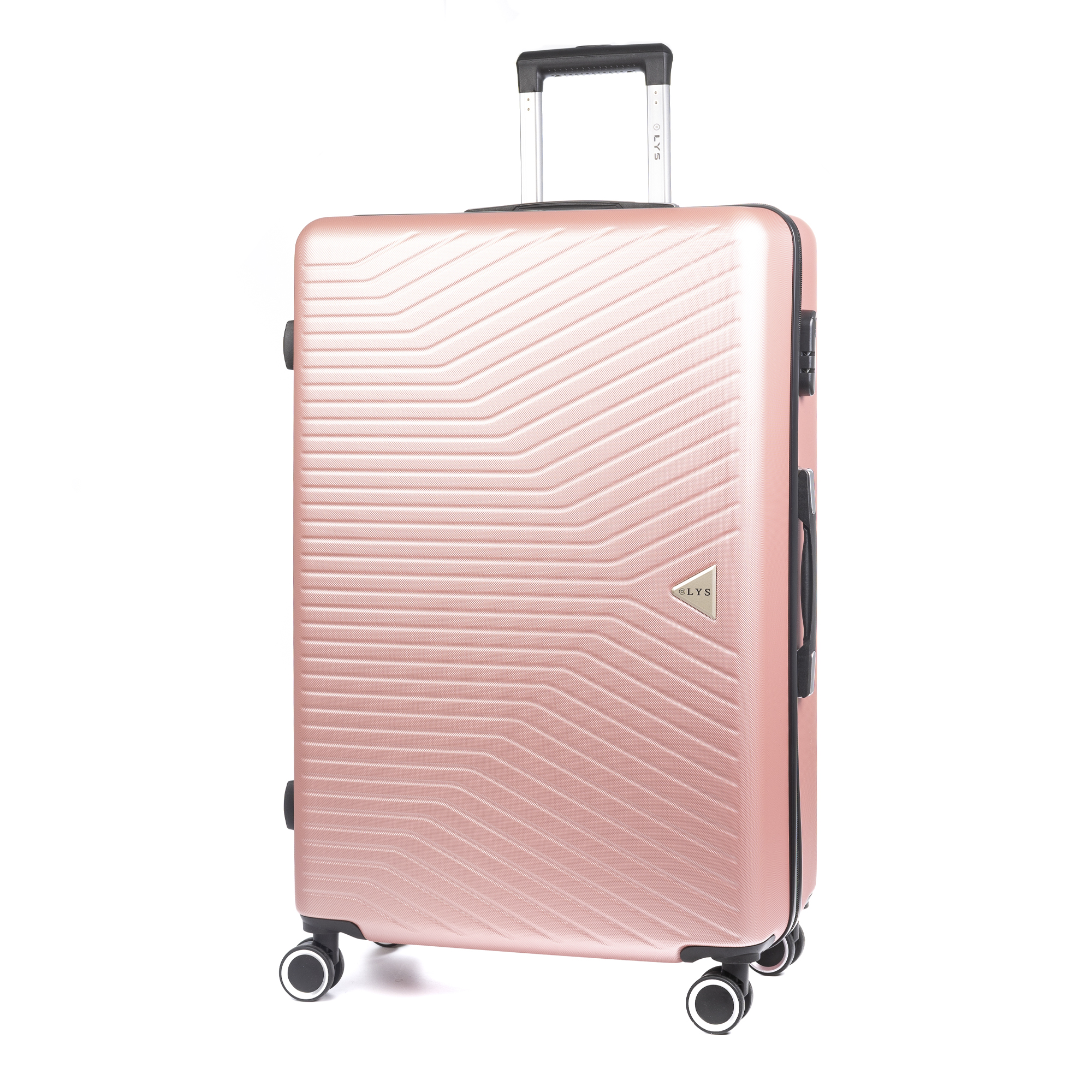 imagem de DAM Mala Trolley de grande volume em material ABS leve e de alta resistência. Fechadura numérica, 4 rodas giratórias 360°.74x49x30 cm 49x30x74 Cm. Cor: Ouro Rosa1