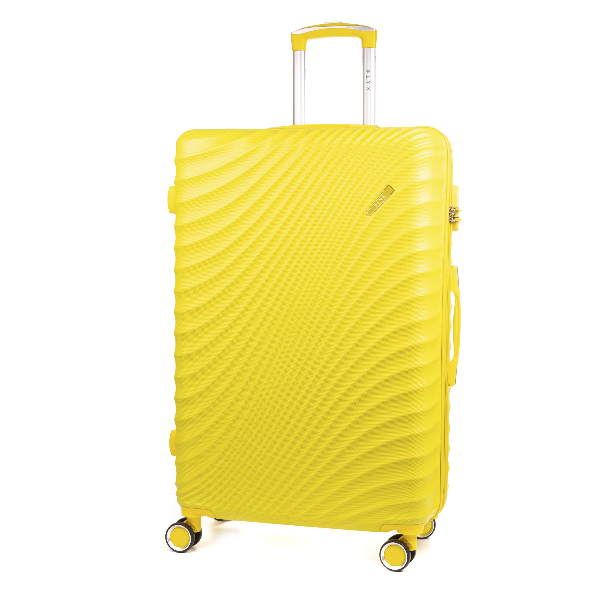 DAM - DAM Mala Trolley de grande volume em material ABS leve e de alta resistência. Fechadura numérica, 4 rodas giratórias 360°. 76x49x29cm. 49x29x76 cm. Cor: Amarelo