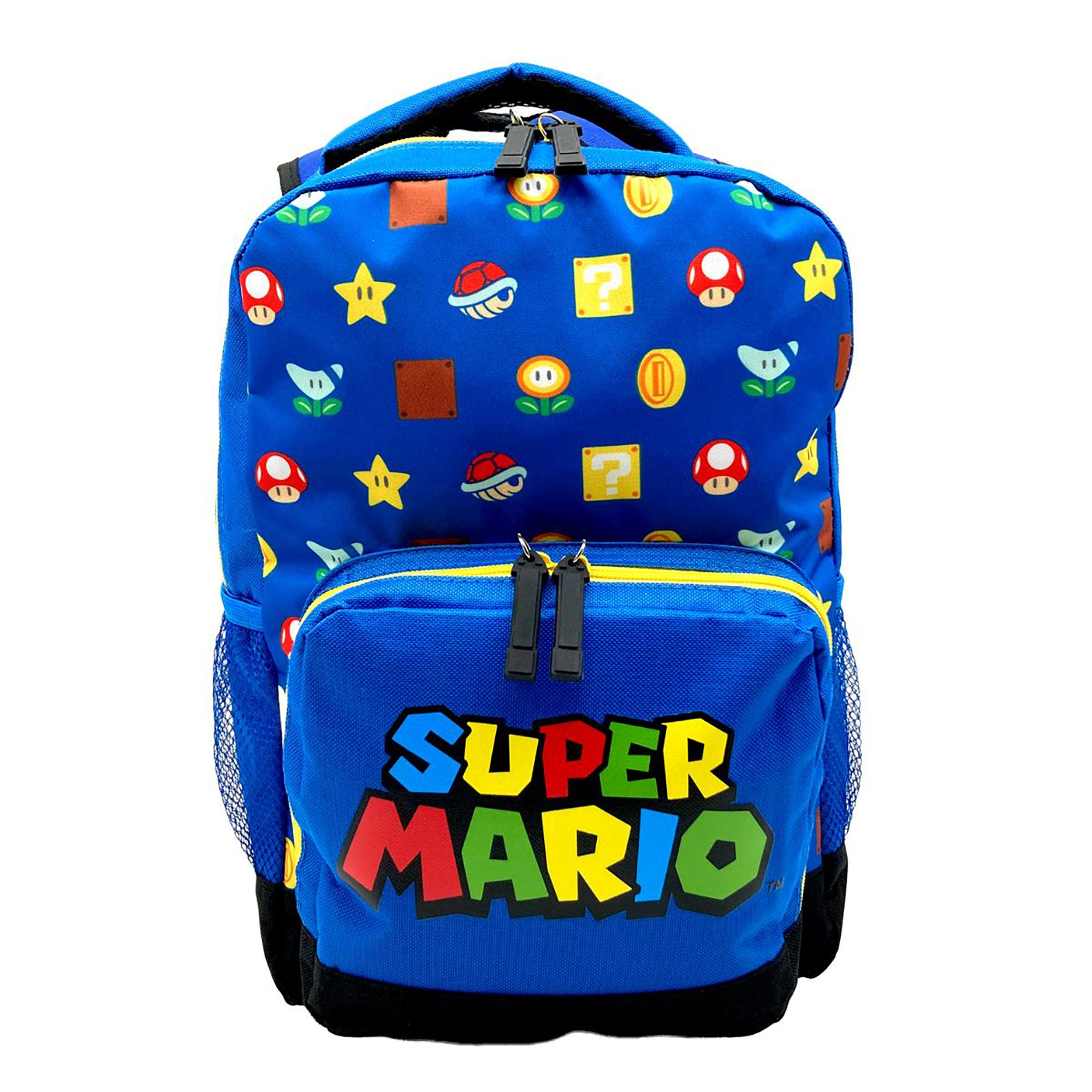 DAM - Mochila escolar DAM Super Mario. Interior totalmente forrado. Costas acolchoadas. Alças ergonómicas, ajustáveis ​​e acolchoadas. 26x11x28 cm. Cor: Azul