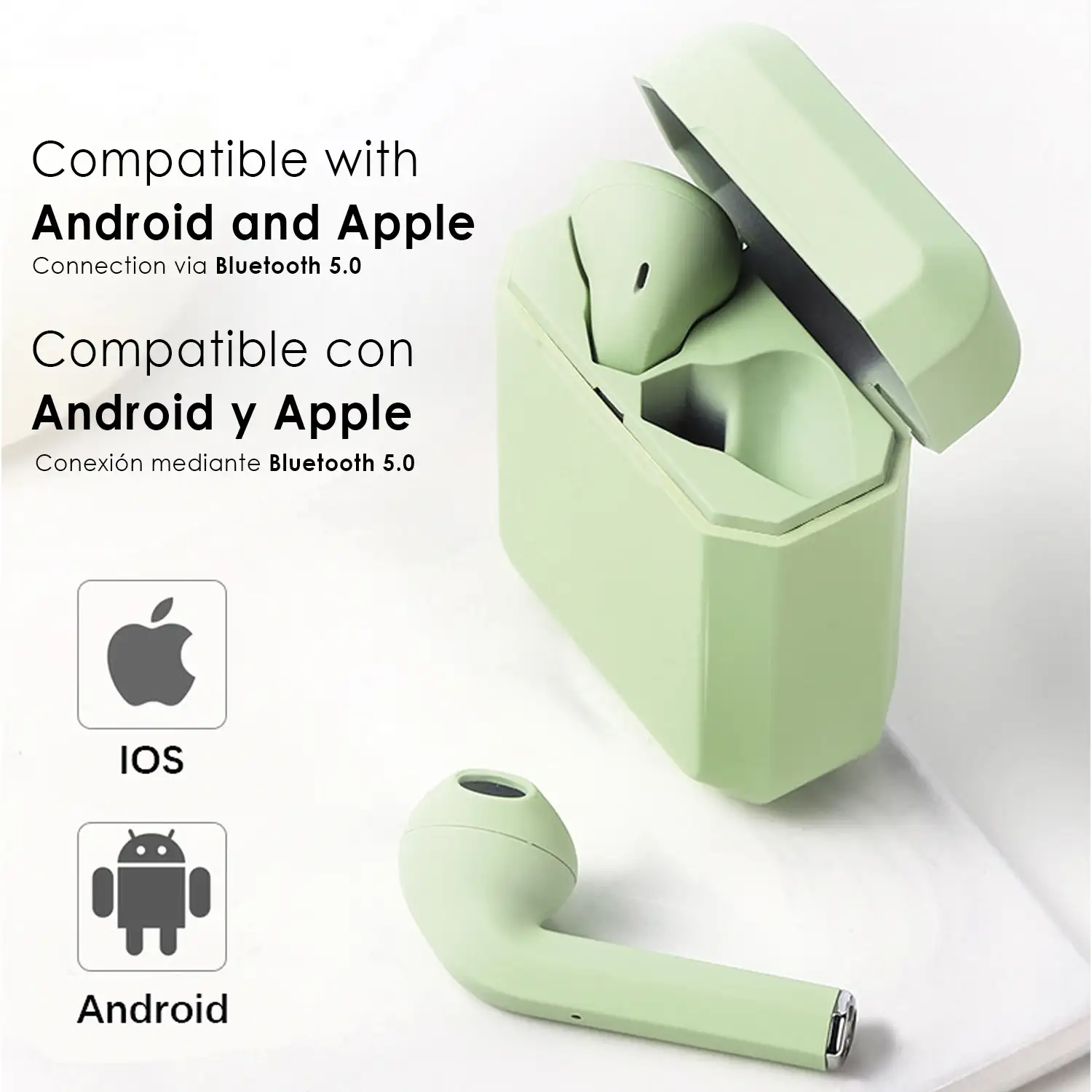 Auriculares Inalambricos Cascos Bluetooth 5.0 Base de Carga compatible con  IOS Android