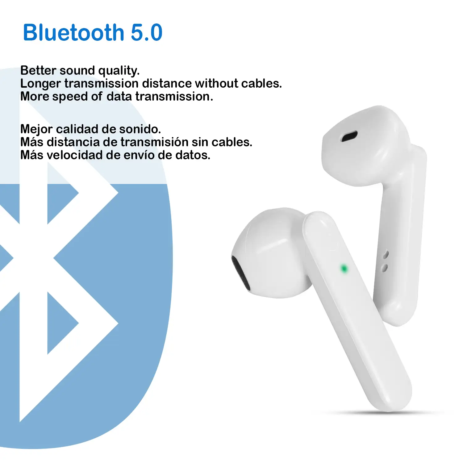 Auricualres Kikey TWS Bluetooth 5.0 antibacterianos con base de carga de 400mAh.