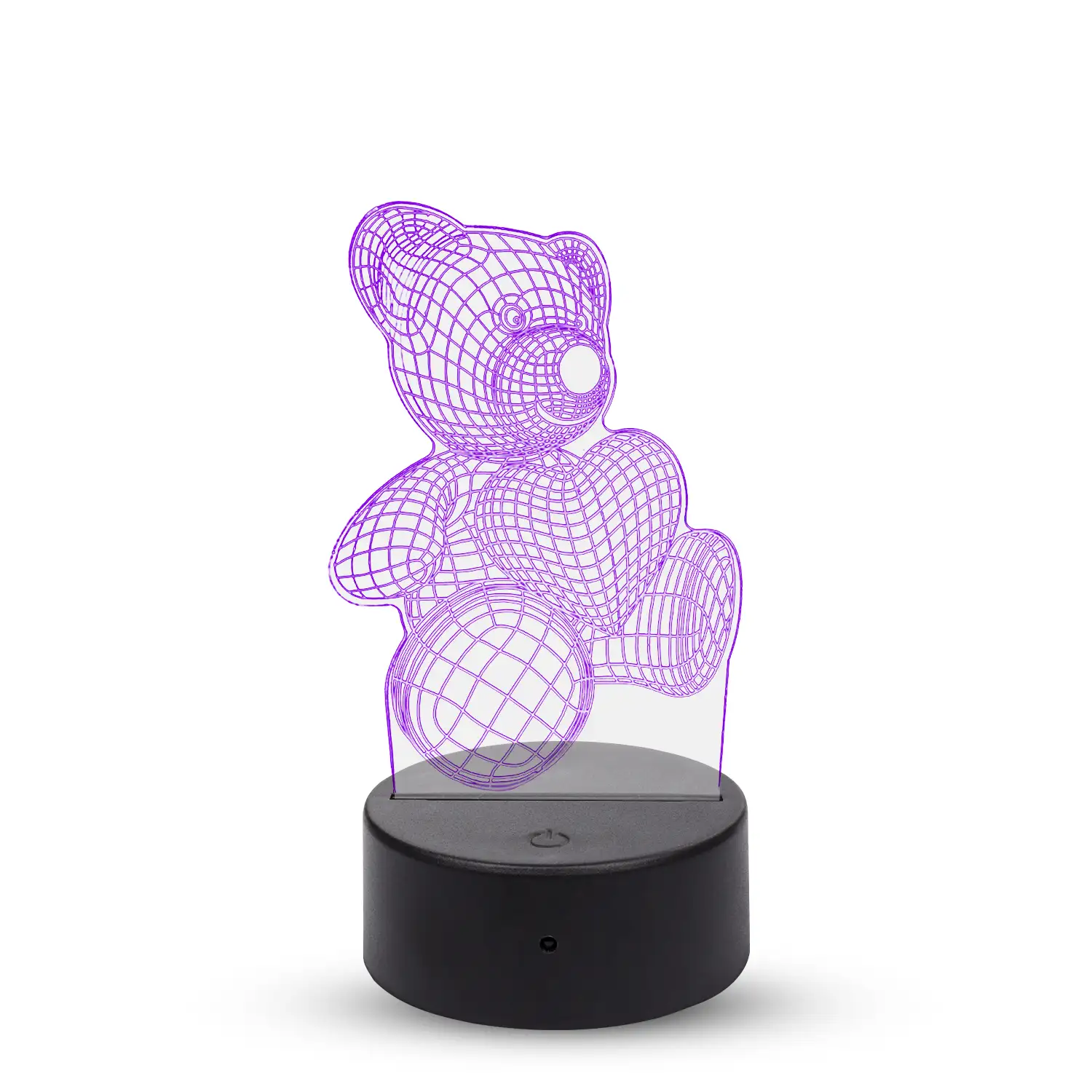Lámpara ambiental efecto 3D, diseño Osito. Luces RGB intercambiables, con efectos.
