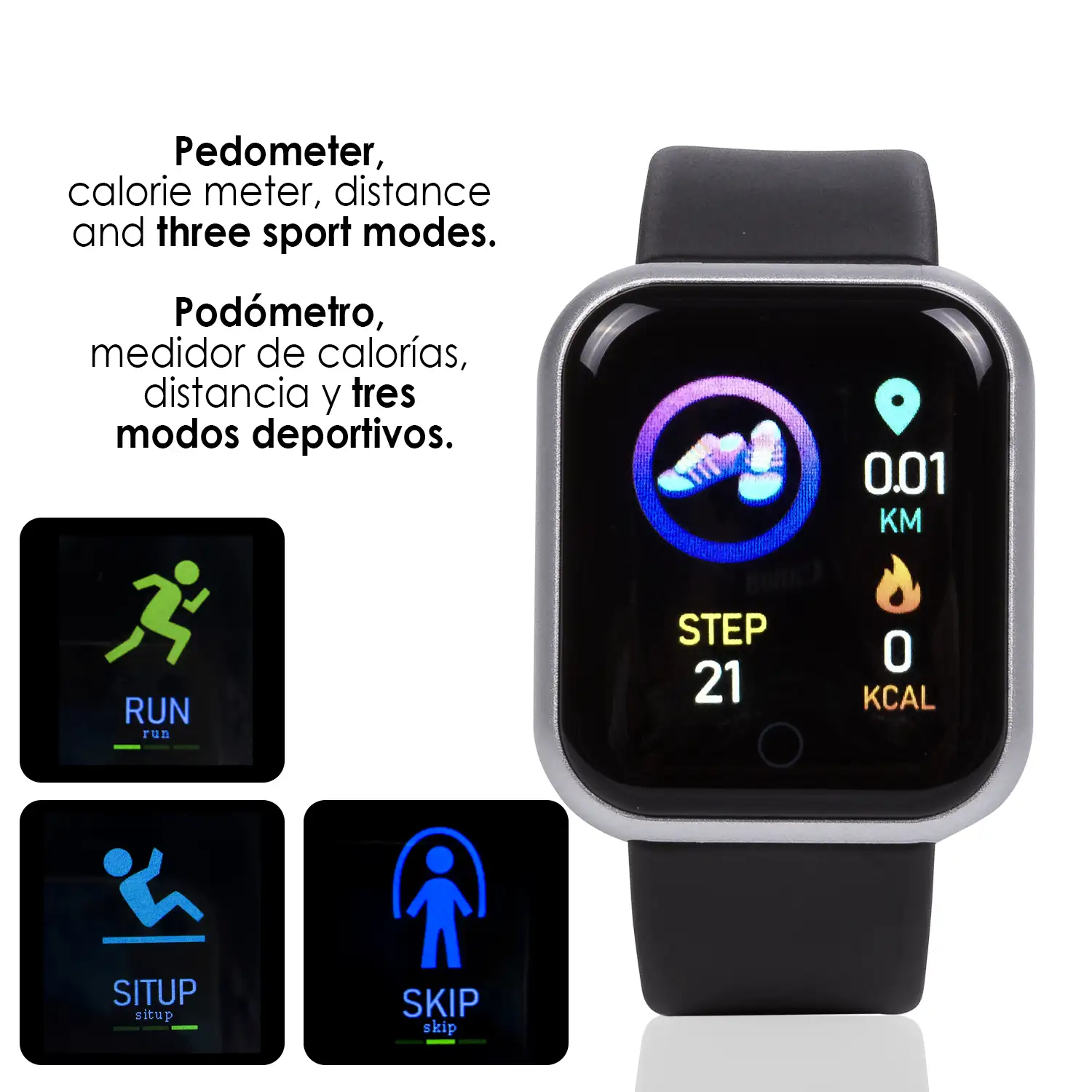 Smartwatch E23 con monitor de tensión y O2 en sangre. 15 modos deportivos,  NFC.