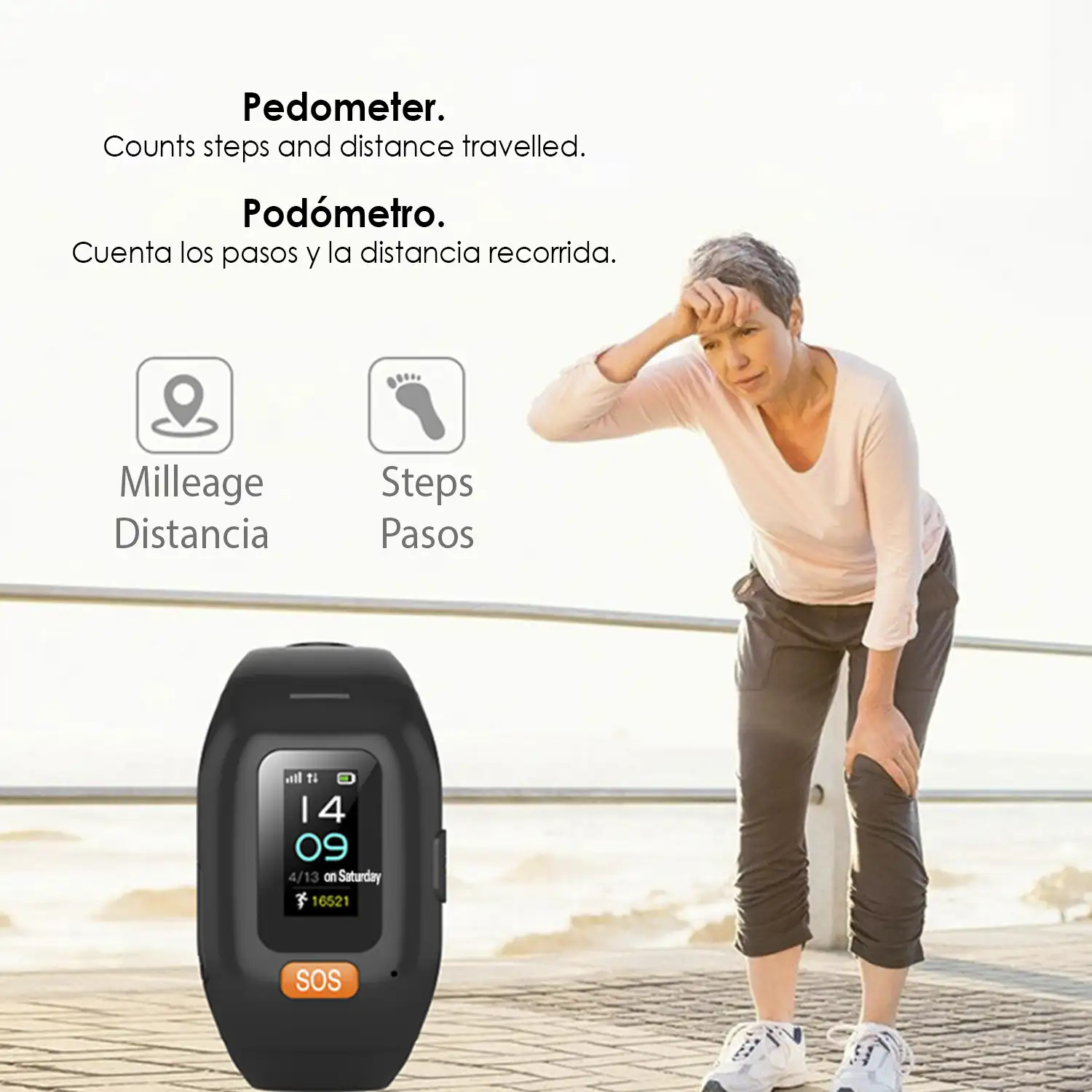 Brazalete localizador GPS con botón SOS e intercomunicador. Especial personas  mayores. Con monitor cardíaco.