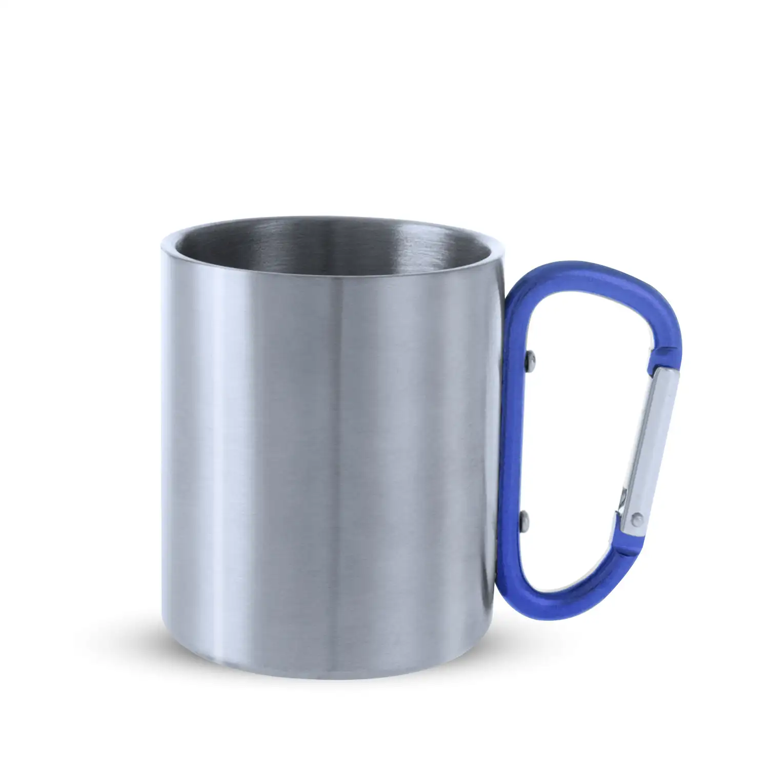 Bastic taza de acero inox de 210ml de capacidad con cuerpo de acabado brillante y asa mosquetón