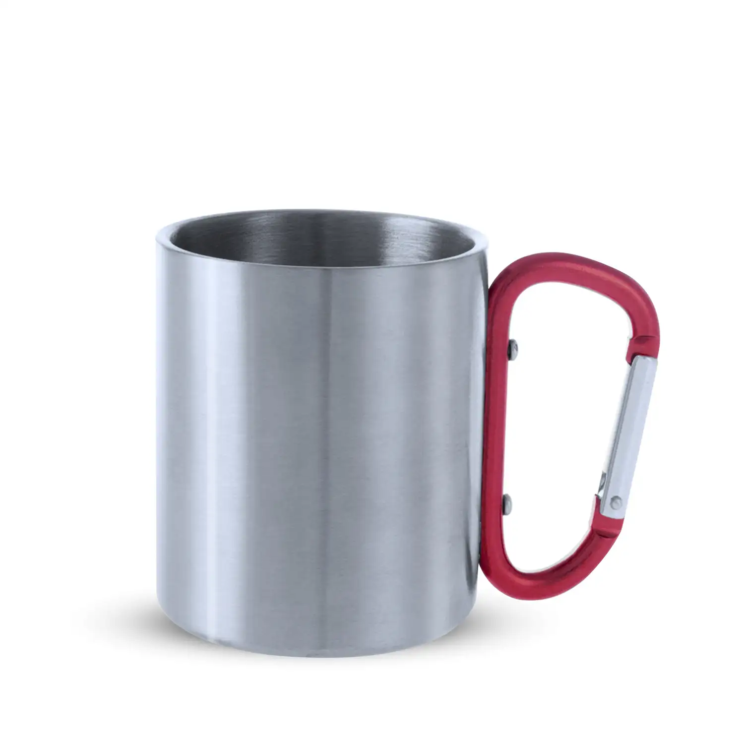 Bastic taza de acero inox de 210ml de capacidad con cuerpo de acabado brillante y asa mosquetón