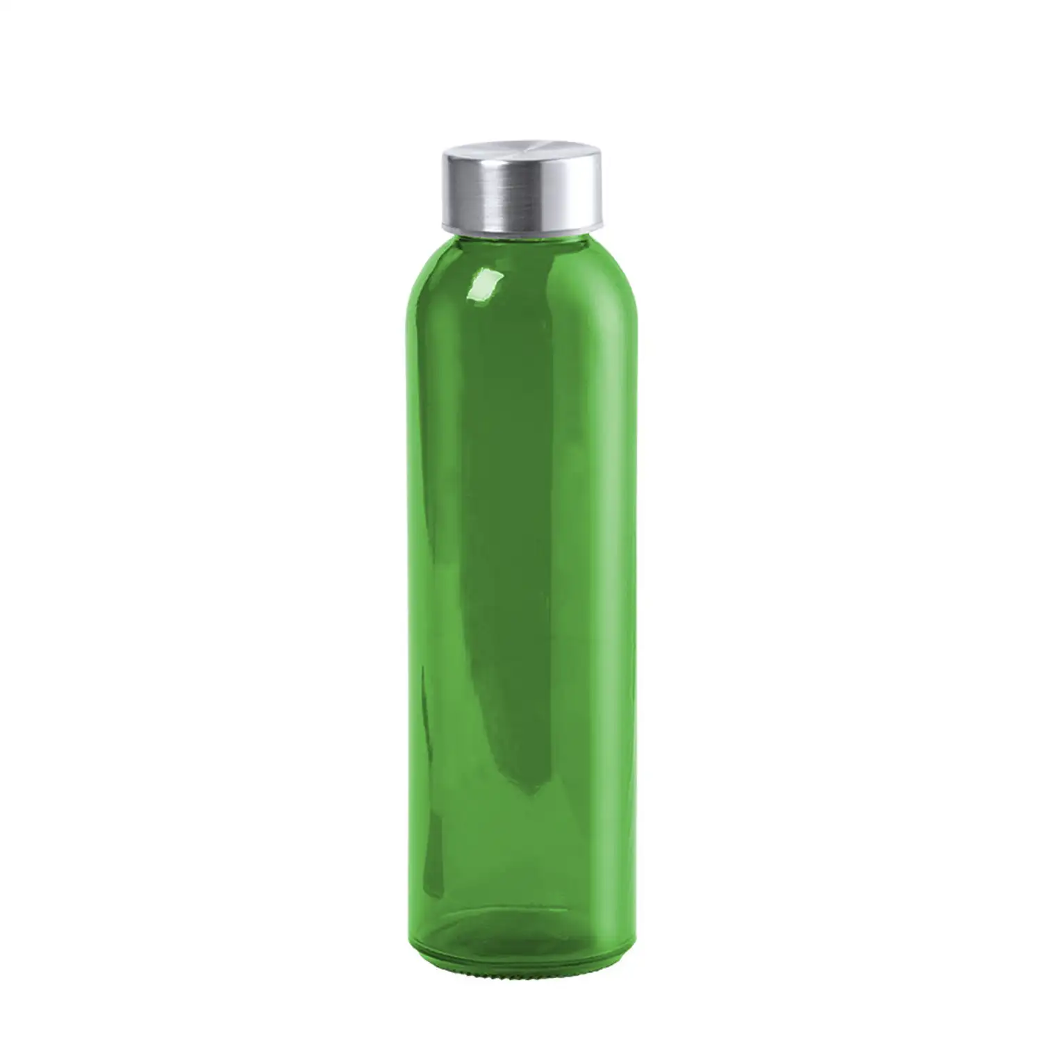 Terkol bidón de cristal de 500ml, cuerpo transparente en material libre de BPA y tapón a rosca en acero inox.