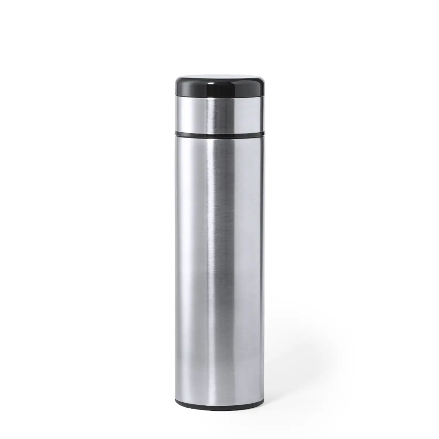 Kaucex termo en acero inox de 420ml. Medidor de temperatura en tapón, doble pared conservadora de la temperatura e infusor.