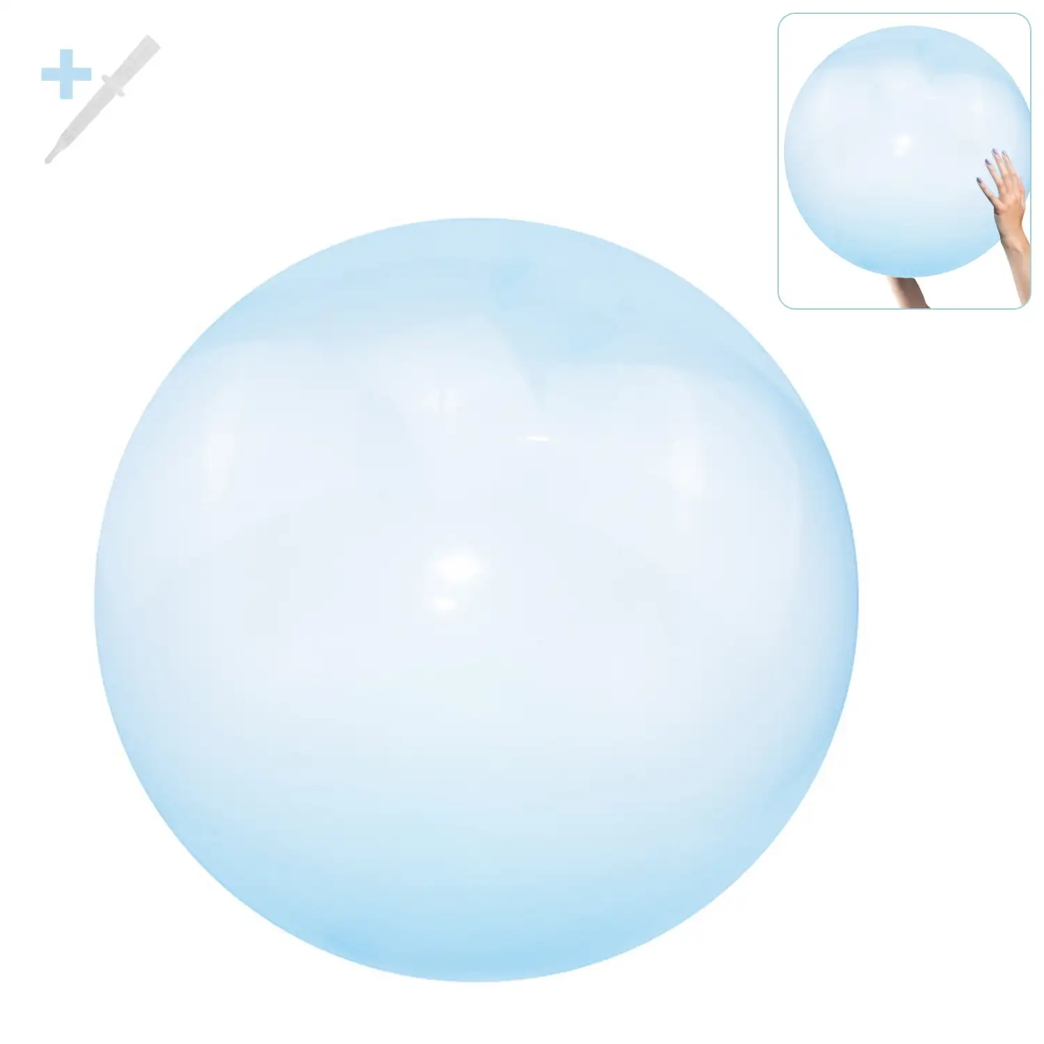 Bubble Ball gigante. Hinchable con agua o aire, 70cm.