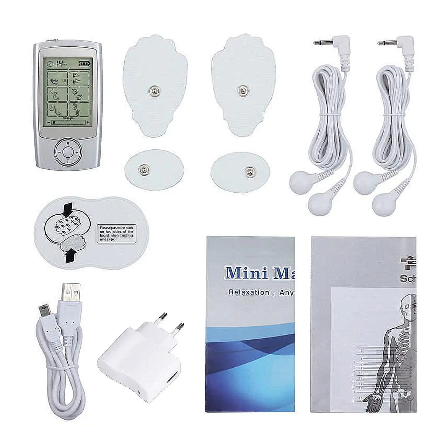 EMS Electroestimulador muscular MHD-ZZB16 portátil. 16 modos, 20