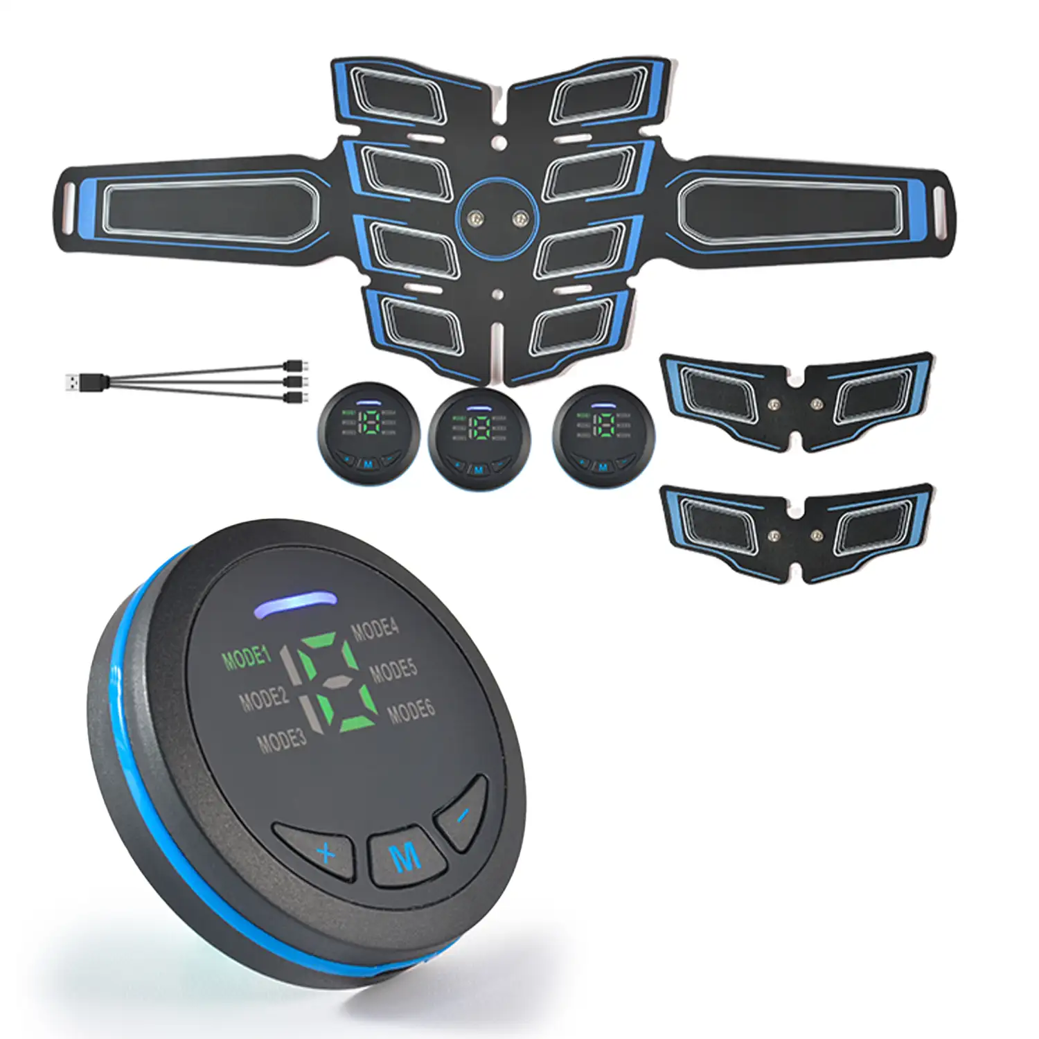 Cinturón electroestimulador muscular y de masaje EMS inteligente