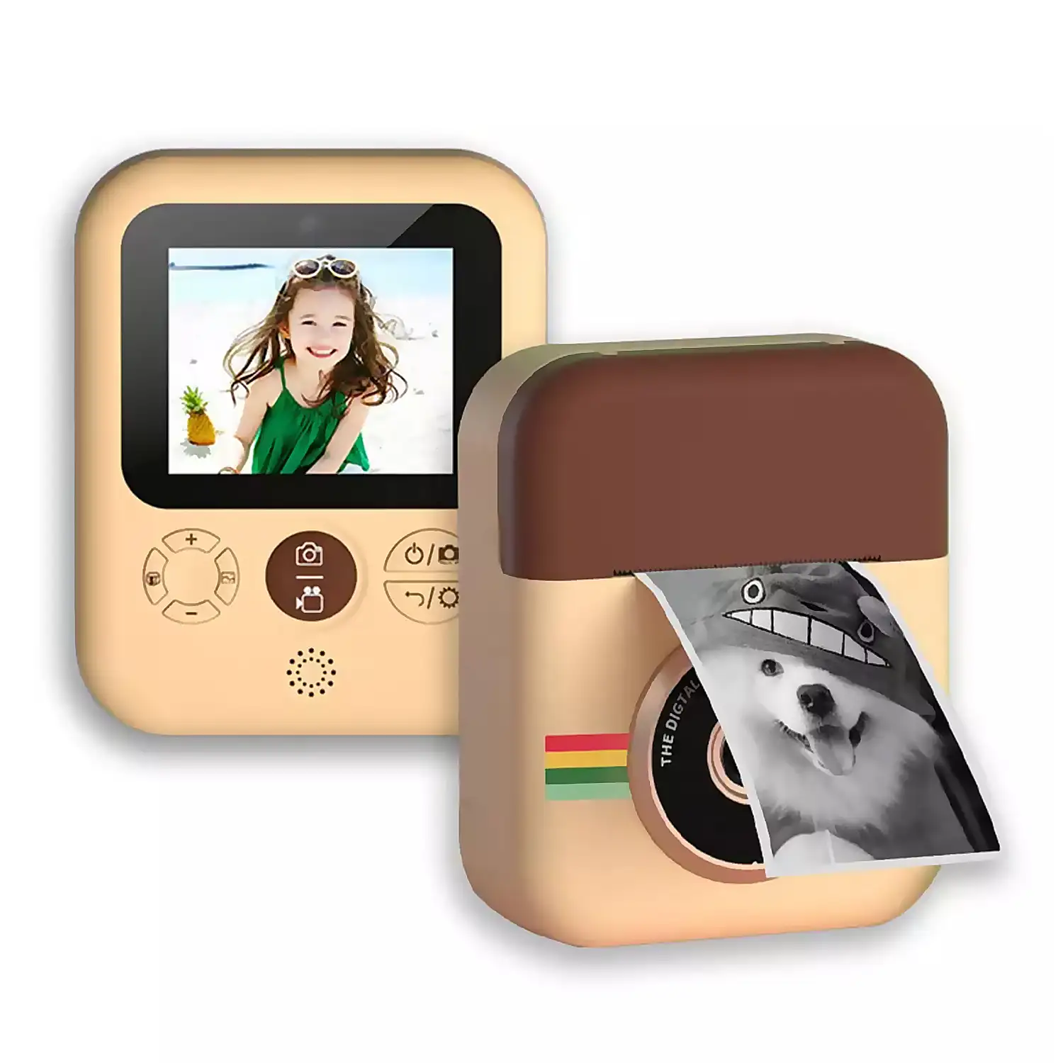 Cámara digital Epsilon Mini con impresión instantánea. Pantalla de 2,4 pulgadas, 12 mpx, segunda cámara para selfie. Video FHD.