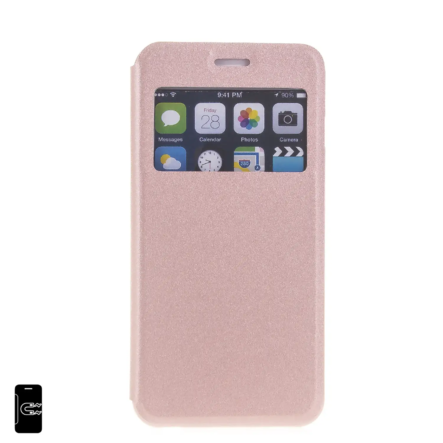 FUNDA LIBRO CON VENTANA CIERRE MAGNETICO IP6/6S PLUS