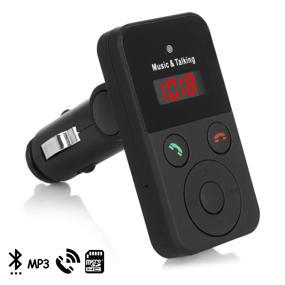 Manos libres Bluetooth 302E para coche y transmisor FM con mando a distancia